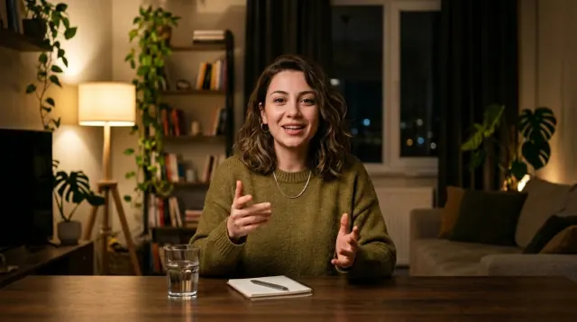 Üretilmiş video sahnesi 1: sunucu konuşuyor