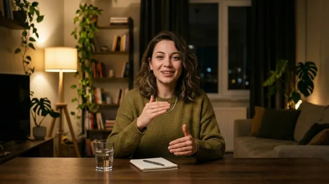 Üretilmiş video sahnesi 2: el hareketiyle anlatım