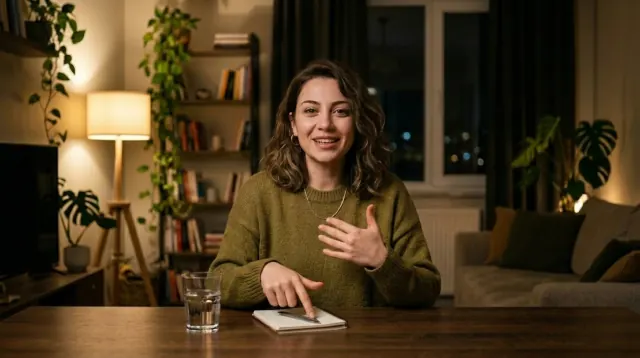 Üretilmiş video sahnesi 3: ürünü işaret ediyor